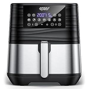 Innsky Friggitrice ad Aria 5,5 Litri, 1700W Friggitrice ad Aria Calda con 11 Programmi, Air Fryer con Funzione di Preriscaldamento, Sbrinamento, Keep Warm, Ricette Italiane