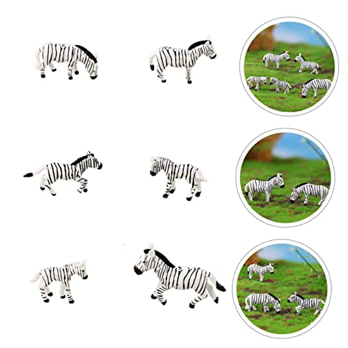 Totority 6 Unidades Zebra Micropaisagem Estatueta De Zebra De Resina Figura De Zebra De Jardim Estat