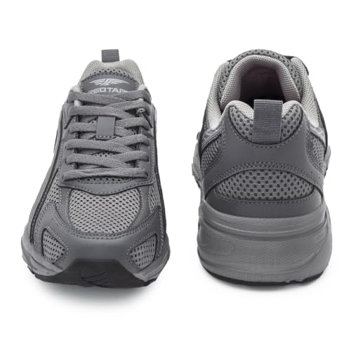 Image of Red Tape Women's Sneakers White Grey Mesh Pu Round Lace-Up Responsive Sole
