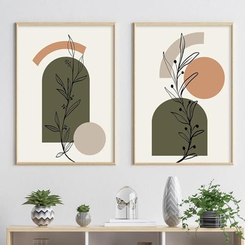 Décoration chambre zen avec toile abstraite végétale 35x50cm