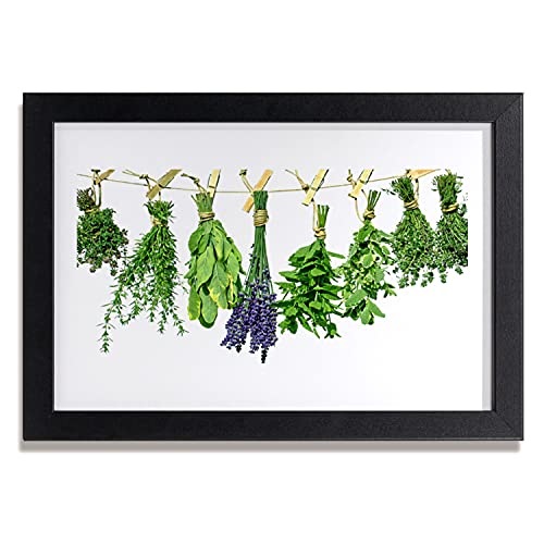 Cadre en MDF avec affiche fleurs herbes pour habiller un mur vide chambre