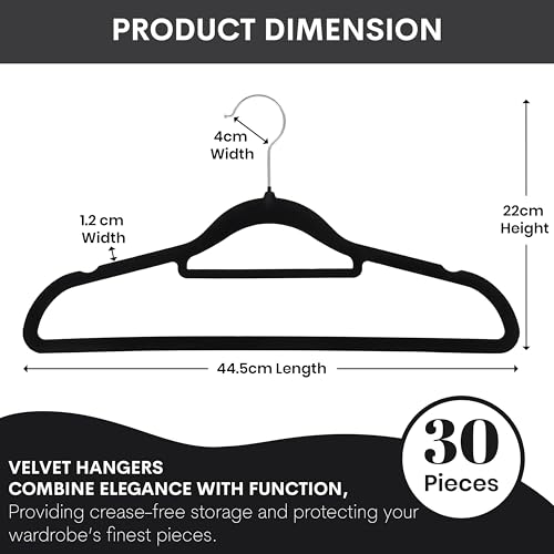 Image of Storite 30 Pack Non-Slip Velvet Suit Hangers