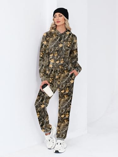 ETCYY NEW Hoodie Sets for Women 2 Piece Lounge Set Fall Outfits Clothes Oversized Sweatshirt Baggy Sweatpants2