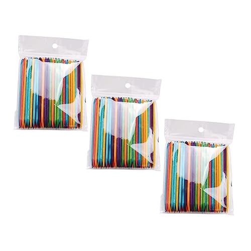 FRCOLOR 300pcs Manicure Tool Wooden Nail Cleaning Rods Diamond Point Manicure Supply for Easy Nail Care