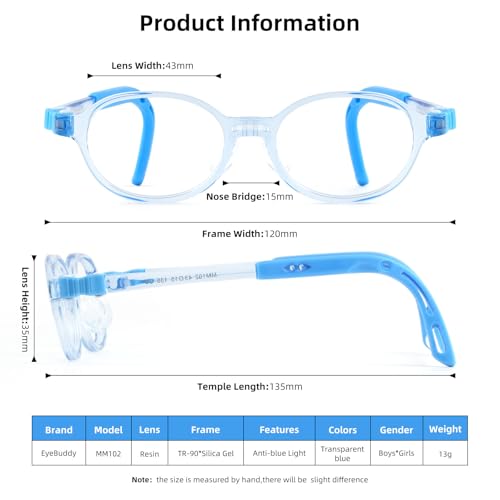 Image of EYEBUDDY Blue Light Glasses for Kids Boys Girls,Computer Gaming Bluelight Glasses,Fake Glasses for Ages 2-12