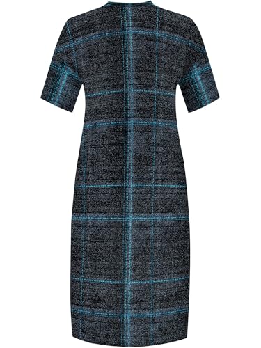 Image of SUZONANA Plus Size Denim Print Maxi Dresses for Women Casual V Neck Short Sleeve with Pockets Soft Jean Look Dress XL-6XL