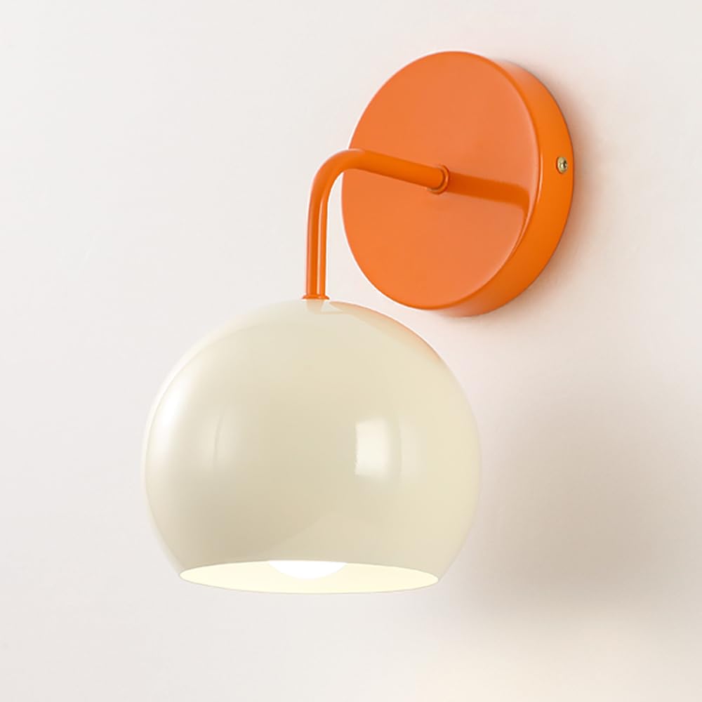 SMCCYYSD Wall lamps,Kids Room Sconce Lighting Nordic Color Light Globe Lamp, E27 Cream White Sconces For Living Hallway