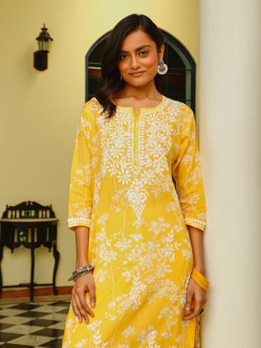 Image of Zainab Mulmul Straight Kurta |Chikankari | Chikankari Kurta | Chikankari Short Kurti | Lucknowi Chikankari Kurti (WL155-P)