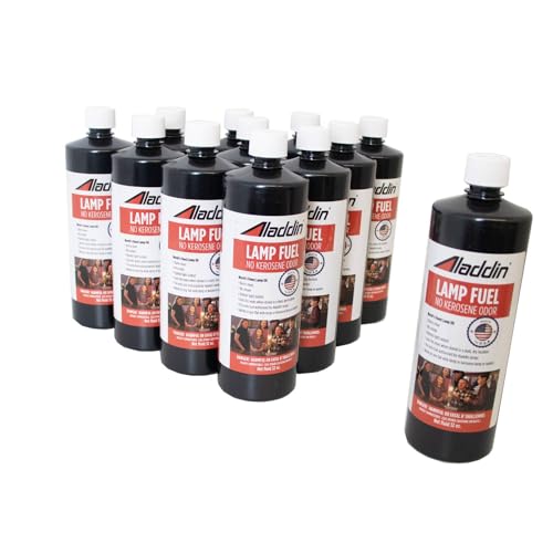 Aladdin Clear Lamp Oil Fuel - Kerosene Alternative Clean Burning Odor Free for Indoor/Outdoor Flat Wick Lanterns, Lamps and Tiki Torches, 384 Ounces