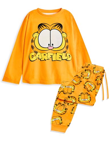 Pyjama Garfield enfants vêtement nuit imprimé chat orange manches longues