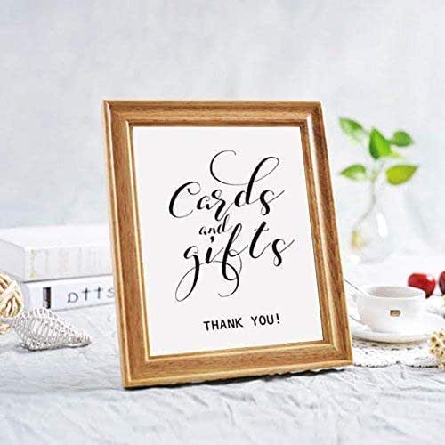 Wedding Gift Table Sign - 8x10 Inch Cards & Gifts Reception Sign With Calligraphy Design
