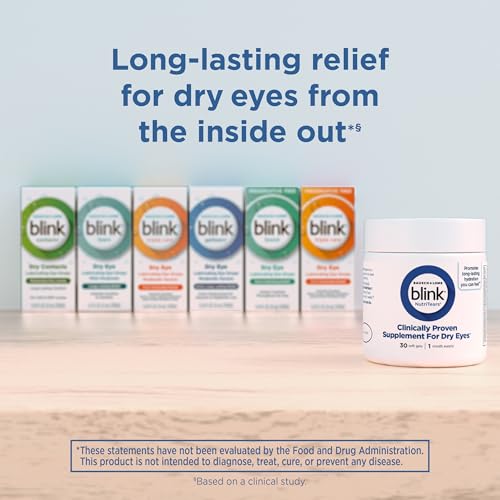 Image of Blink NutriTears by Bausch + Lomb Dry Eye Supplement, Clinically Proven Hydration Support for Dry Eyes, Omega & Vitamin Formula, 30 Softgels (30-Day Supply)