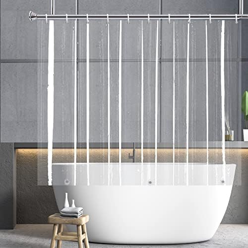 YISURE Short Shower Curtain Liner 180x150cm, PEVA Shorter Length Shower