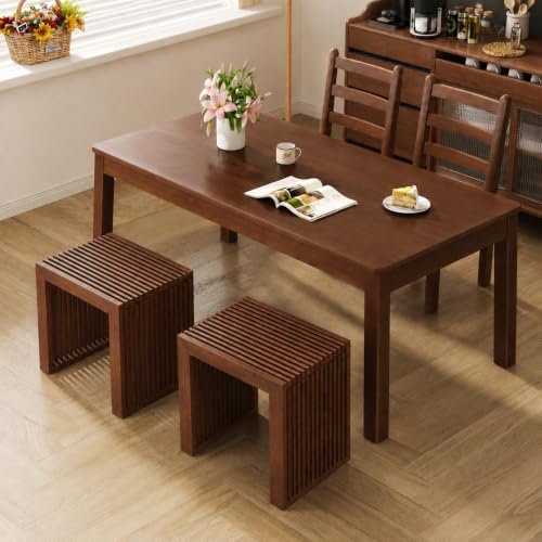 Image of APRTAT Bamboo Dining Bench 17 Inch Indoor Wooden Shoe Benches for Entryway