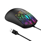 USB コード付きゲーミング 3600DPI 6 ボタン RGB 照明人間工学に基づいたラップトップ、 デスクトップコンピュータ用