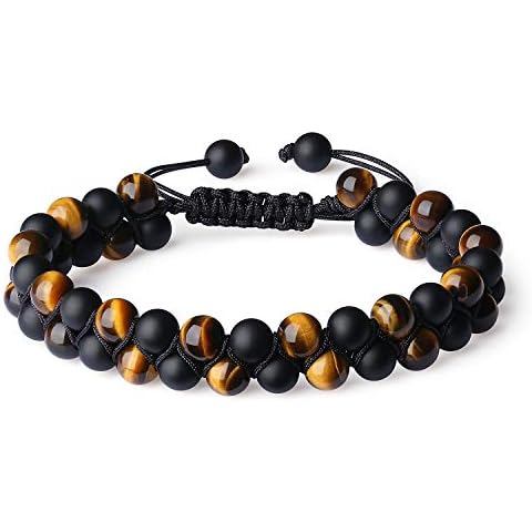 COAI Pulsera Doble Capa de Piedras Semipreciosa para Hombre Cover