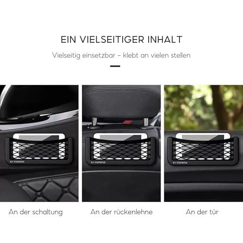 Kofferraum Netztasche Auto, 6 Stück Selbstklebend Elastisch Ablagenetz Auto Kofferraum Aufbewahrungsnetz Tasche für Mobiltelefone Führerschein Kleinteile(20x8cm und15x8cm)