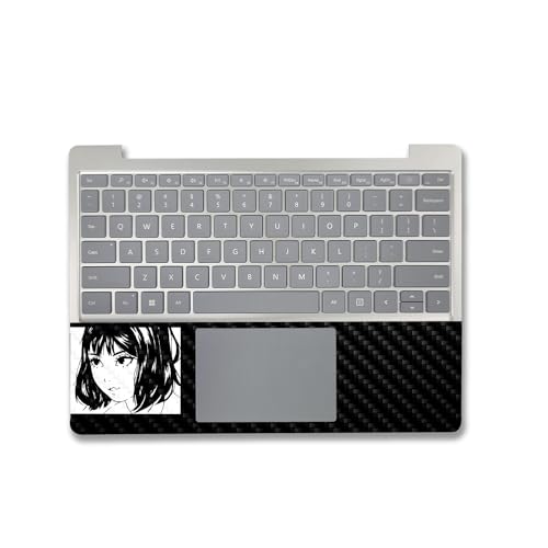 Image of MightySkins Carbon Fiber Skin Compatible with Microsoft Surface Laptop Go 3 (2023) Full Wrap Kit - Close Your Eyes | Protective, Durable Textured Carbon Fiber Finish | Easy to Apply | Made in The USA