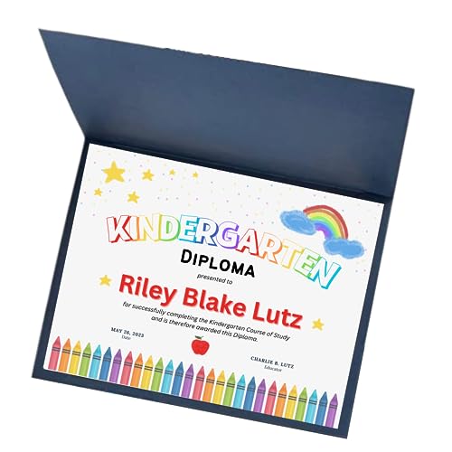 Kindergarten or Preschool Personalized Graduation Diploma or Certificate