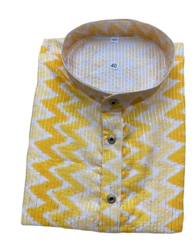 Image of FOXDX Men's Traditional Cotton Floral Printed Only Kurta