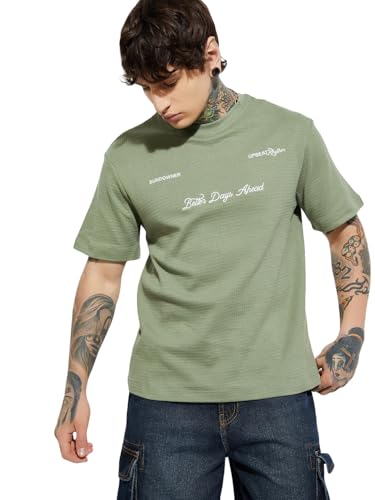 Image of Max Men's Letter Print Regular Fit T-Shirt