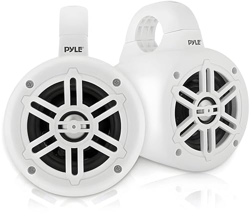 Pyle Altoparlanti Marini Impermeabili, Set di Casse Audio Dual da 10 Centimetri con Potenza Massima...