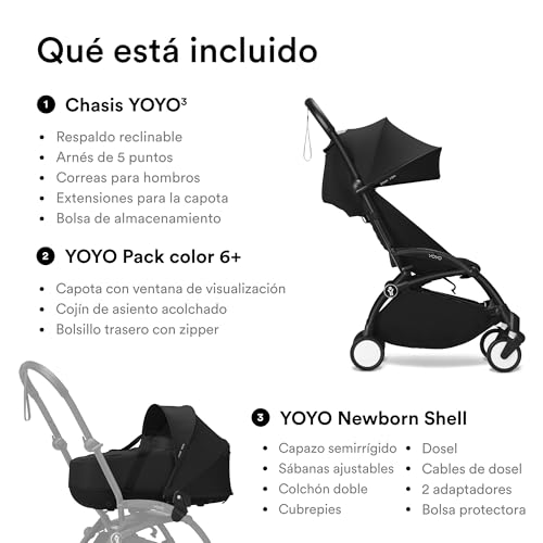 Miniatura 6 de Cochecito Yoyo3 De Stokke Con Capazo Para Recién Nacido - Incluye Chasis En Negro, Pack Color 6 Para Yoyo Negro Y Capazo Para Recién Nacido Negro