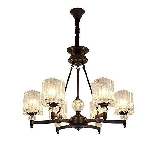 Lustre en cristal noir pour salon chaleureux, luminaire moderne suspendu de salle à manger
