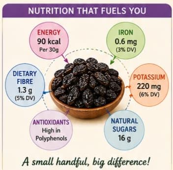Image of Farmer's Canopy Black Seedless Raisins Jumbo Size 250g | Premium Afghan Black Kishmish | Naturally Sweet Sun-Dried Raisins | Rich in Antioxidants | Healthy Snack for Kids & Adults | No Added Sugar