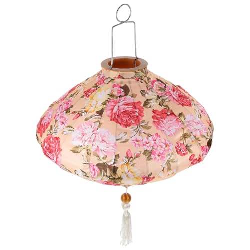 CIYODO Linterna Con Patrón Floral, Farol Colgante Para Exteriores, Adorno Para Fiesta, Diseño De Tela, Decoración De Farol
