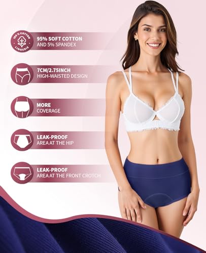 RFOGJV Periodenunterwäsche, Menstruationsunterwäsche Sichere Periodenunterwäsche 60ML | Nacht-Schutz Starke Blutung | 3er Set, 2XL