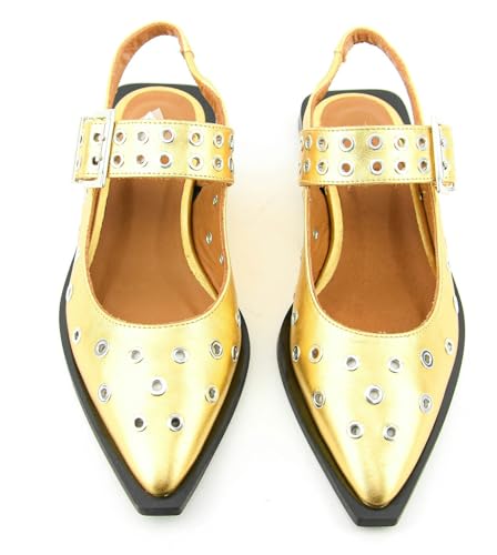 Slingback Flats for Women with Pointed Toe Adjustable Strap Comfortable and Casual Design Ideal for Dress Occasions with Stylish Grommet Details2