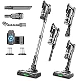 LAMEIZ Cordless Vacuum Cleaner, Upgraded 600W 55KPA 55mins Vacuum Cleaners for Home,Powerful Stick Vacuum with Anti-Tangle & Wall Mount Charging, Lightweight Vacuum for Pet Hair Hardwood Floor Carpet