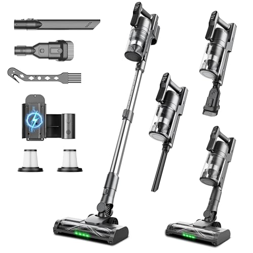 LAMEIZ Cordless Vacuum Cleaner, Upgraded 600W 55KPA 55mins Vacuum Cleaners