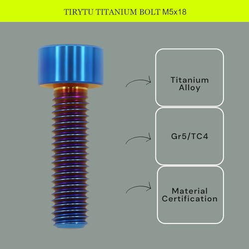 Image of M5x18 Titanium Bolts Socket Head Cap Screw, Burnt Blue, 4PC