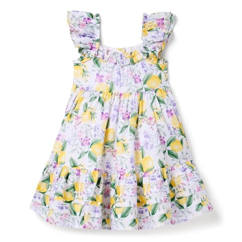 Janie and Jack Girls' Lemon Floral Dress (Toddler/Little Big Kid)
