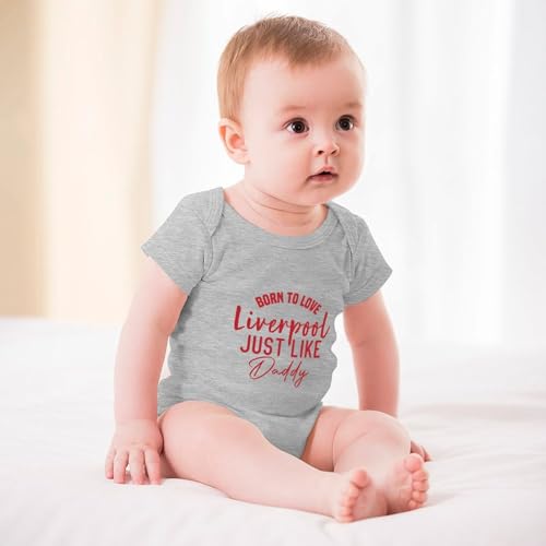 Born To Love Liverpool Just Like Daddy Newborn Outfits Baby Infant Clothes Short Sleeve Baby Girl Rompers White3