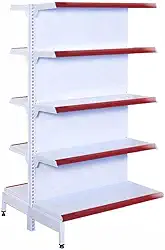 Gôndola Prateleira Mercado 5 Níveis 40x30 New Plus 1,70m Central Continuação Vermelho Sa Gôndolas