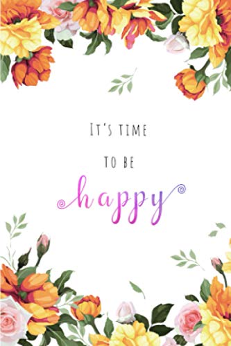 It's Time to Be Happy: Mini Birthday Book for Recording Anniversaries / Important Dates | Jan-to-Dec Index | Top Bottom Retro Flower Design White
