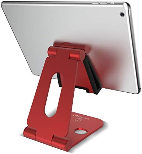 Lamicall Adjustable Phone Tablet Stand, Playstand for Switch, Foldable Desk Holder, Compatible with iPad Mini, 9.7'' iPad Pro Air, Phone 12 Mini 11 Pro Xs Xs Max Xr X 8 7 6 6s Plus SE (4-10'') - Red