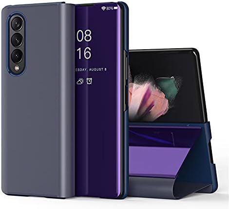IMEIKONST Compatible with Samsung Galaxy Z Fold 2 Case, Mirror Design Bookstyle Makeup Clear View Window Stand Full Body Protective Flip Cover for Galaxy Z Fold 2. Flip Mirror: Black QH