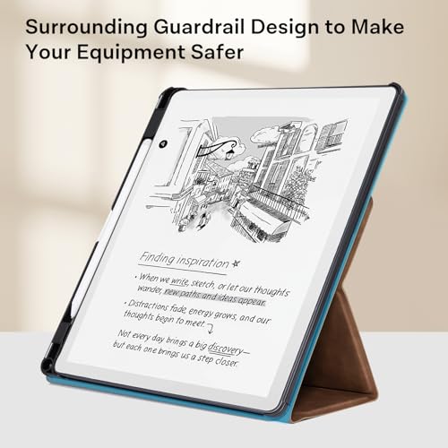 Image of CoBak Case for 11 inch Kindle Scribe 3rd Generation 2025, Kindle Scribe Colorsoft with Two Viewing Angles - All New PU Leather Cover with Auto Sleep Wake, Pen Holder. Retro Brown