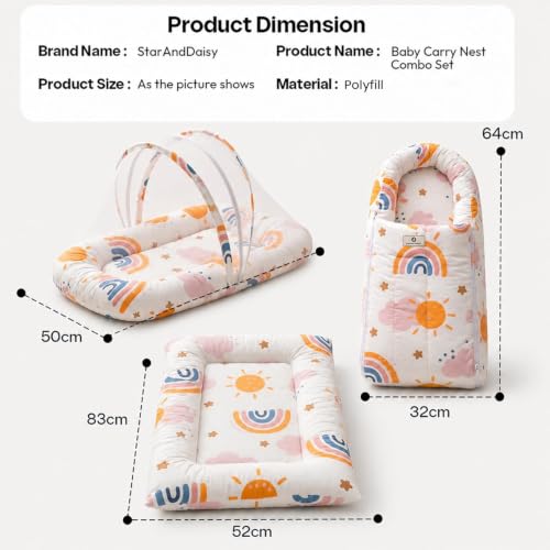 Image of StarAndDaisy Baby Mosquito Net with Mattress and Sleeping Bag, Foldable Mosquito Net Bed with Breathable Mesh, Portable Baby Bedding Set for Newborn