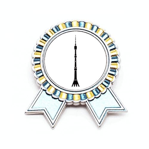 Broche Moscou Ostankino en métal taille M insigne vintage rétro