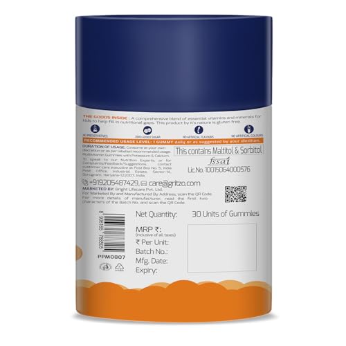 Image of Gritzo SuperMilk Growth+ (Formerly Height+) (13+y Girls) (Double Chocolate, 800g) with Super Gummies (Natural Orange Flavour, 30 Gummies) | Pack of 2