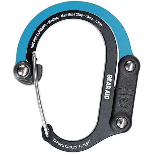Image of GEAR AID HEROCLIP 360 Swivel Carabiner Gear Clip and Hook (Medium) for Camping, Backpack, Suitcases and Garage Organization