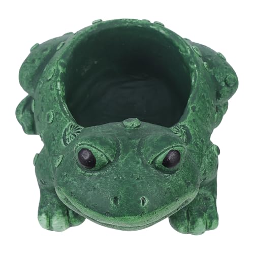 NUOBESTY Maceta de Rana: Maceta de Cemento con Forma de Rana para suculentas, Linda con Forma de Animal, para bonsái, para Escritorio de Interior, Estante de Oficina.