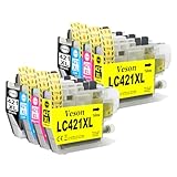 LC421XL LC-421XLVAL Tintenpatronen Value Pack Kompatibel mit Brother LC421 LC421XL LC-421XL...