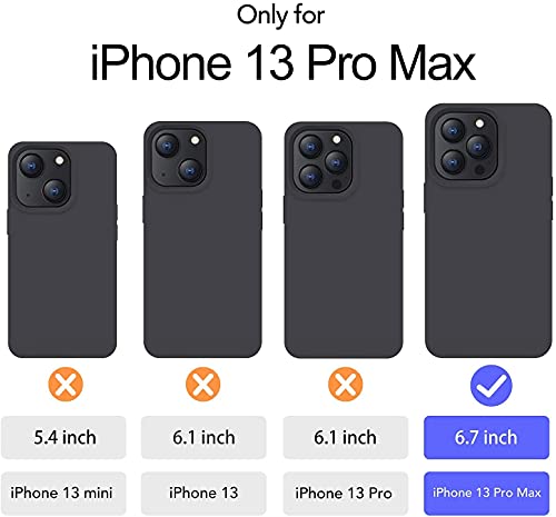 Image of M Cart Compatible with iPhone 13 Pro Max Case 6.7 Inch Liquid Silicone Soft Gel Rubber Slim Microfiber Lining Cushion Cover Shockproof Protective Phone Case for iPhone 13 Pro Max (Black)