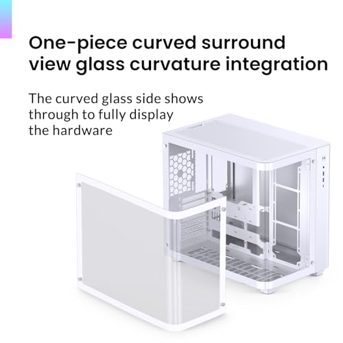 Image of JONSBO TK-3 White One-Piece Curved Glass ATX Mid Tower Pc Case, One-Piece Curved Glass, Support BTF MB /Dual 360 AIO /ATX PSU /40Series GPU, with 10 Fan Positions, 270 Degree Side View Display,White